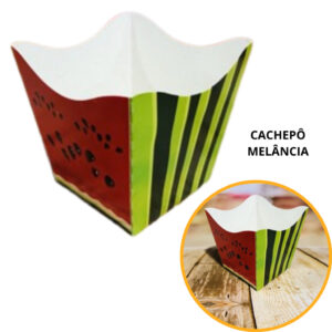 10~50 KIT CACHEPÔ FESTA MELANCIA 9X9X7CM  VASO DECORAÇÃO (NC TOYS CACHEPÔ)