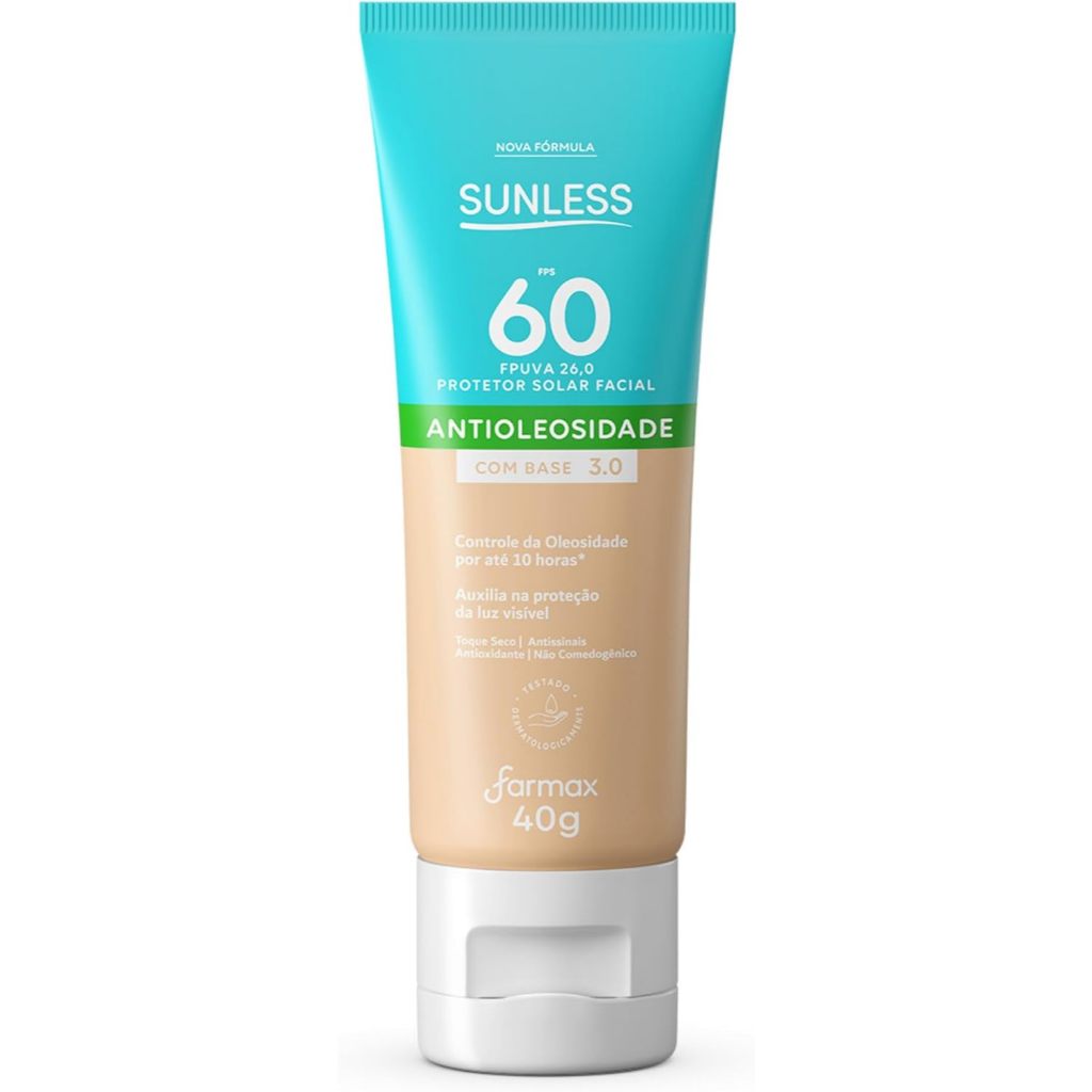 Protetor Facial Sunless FPS60 Cor 3.0 - Proteção Solar e Pele Uniforme 1 Protetor Facial Sunless Fps60 Cor 3.0 40g