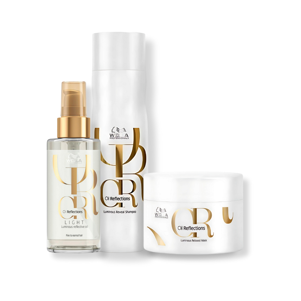 Wella Shampoo, M?scara e ?leo Light: Brilho, Hidrata??o e Fragr?ncia Sofisticada 1 Kit Wella - Shampoo 250ml , Máscara 150g e Óleo Light 100ml Oil Reflections