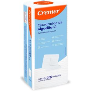 Algodão Quadrado Sem Perfume Cremer Pacote Com 100 Unidades
