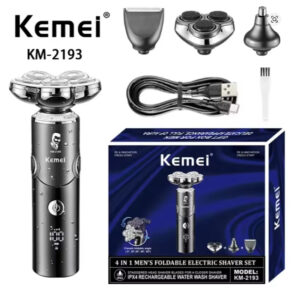 Máquina Kemei 4 em 1 KM-2193 Multifuncional USB Recarregável Sem Fio Bivolt 110/220V
