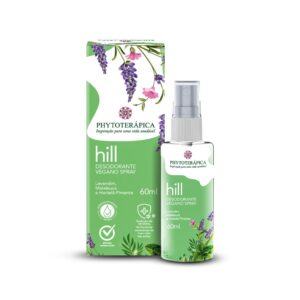 Phytoterápica Desodorante Spray Vegano Hill 60ml  Proteção Natural com Aroma Herbal Refrescante