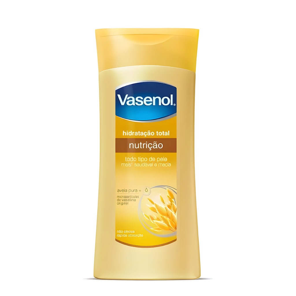 Vasenol Lo??o Desodorante Hidrata??o Total Nutri??o 400ml 1 Vasenol Loção Desodorante Hidratação Total Nutrição Aveia Pura Frasco 400ml