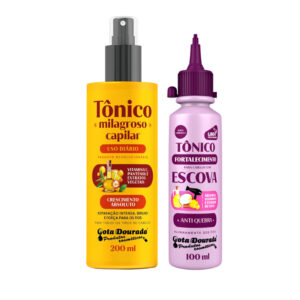 Kit Tônico Escova + Tônico Milagroso Gota Dourada