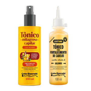 Dupla Imbatível Gota Dourada: Tônico de Alho Tradicional 100 ml + Tônico Milagroso 200 ml