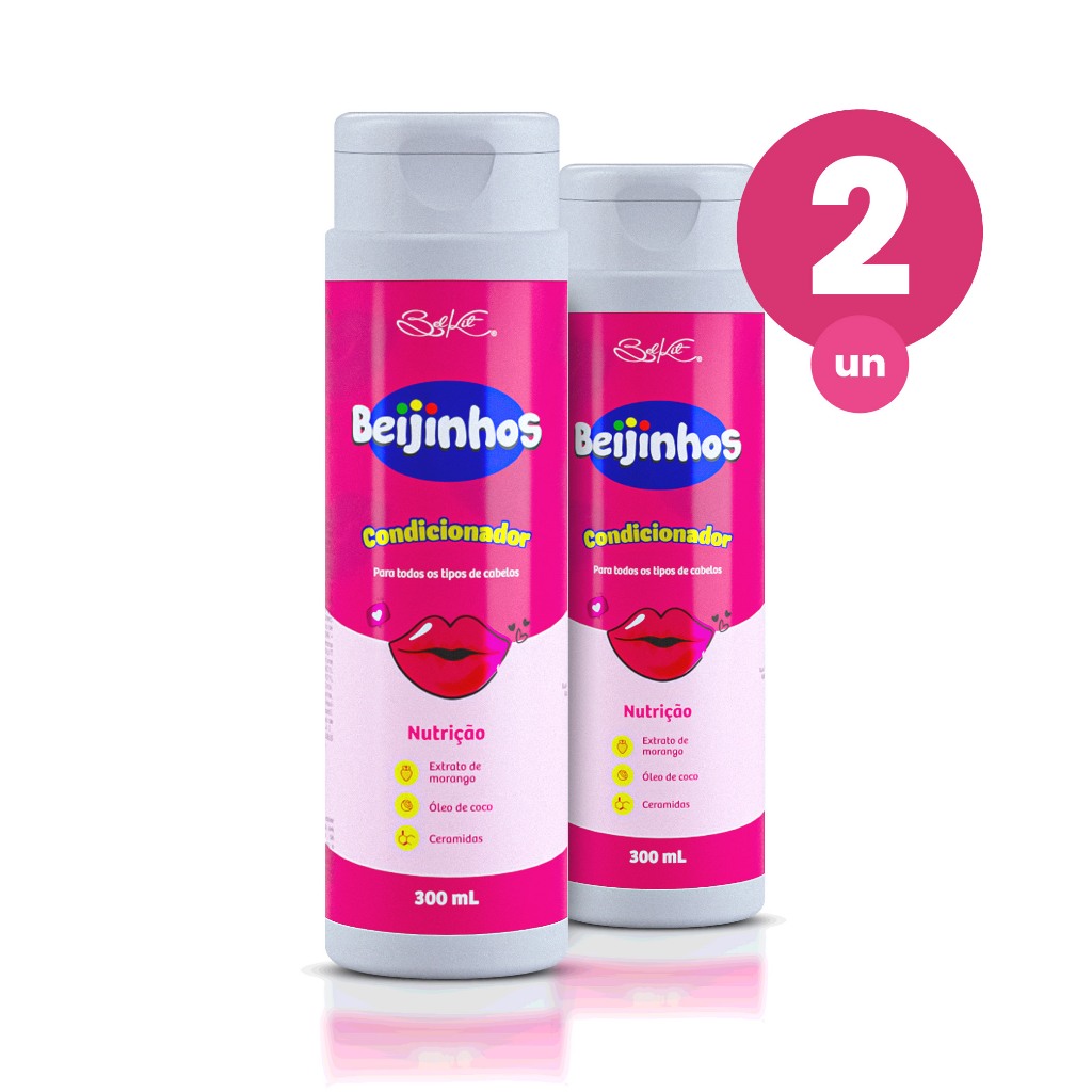 Kit 2 Condicionador Beijinhos Belkit 300ml - Hidrata??o 1 Kit 2 Condicionador Hidratante Beijinhos 300ml Belkit
