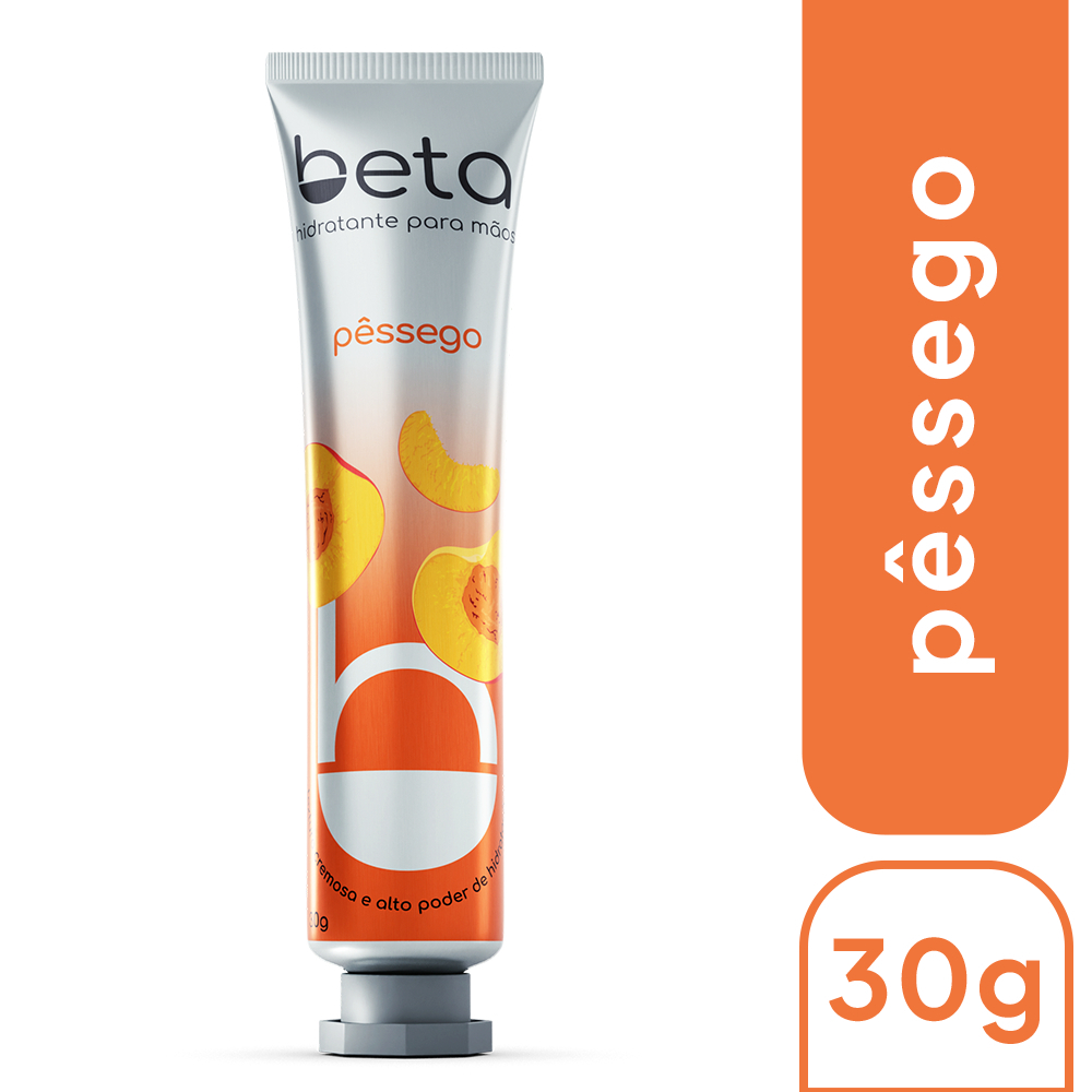 Creme Hidratante M?os Beta P?ssego - 30g | Maciez e Aroma 1 Creme Hidratante para Mãos Beta Pêssego Hidratação e Maciez Irresistível