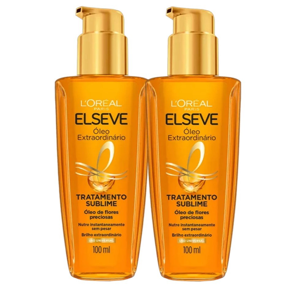 ?leo Extraordin?rio Elseve L'Or?al Paris - Cabelos Incr?veis 1 Kit 2x Óleo Extraordinario para Cabelos 100ml Elseve L'Oréal Paris