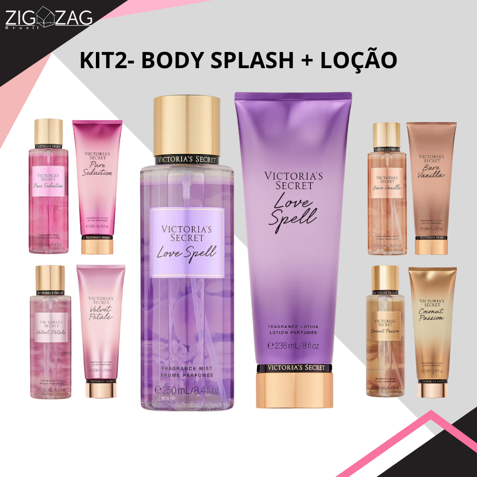 Kit Perfumado Victoria's Secret - Body Splash + Lo??o 1 Kit 2 Perfumado Body Splash + Loção Hidratante Victoria's Secret Original , Creme de HIdratação, Perfume Corporal