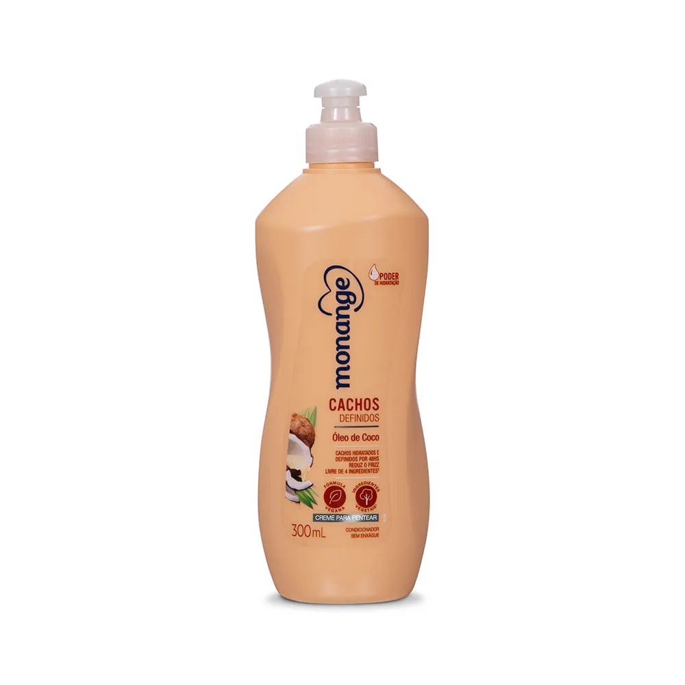 Creme Monange Cachos Definidos 300ml - Defina, Hidrate e Dê Volume! 1 Creme Monange Cachos Definidos 300ml - Defina, Hidrate e Dê Volume!