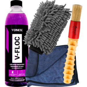 Shampoo V-Floc Toalha Secagem Luva Microfibra Pincel Vonixx