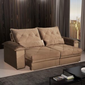 Sofá 3 Lugares 2,10m Retrátil e Reclinável West Bom Pastor