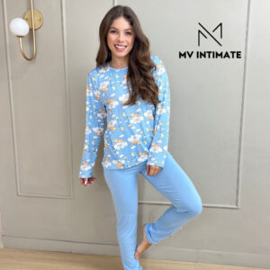 Pijama Feminino Suede Inverno ESTAMPA SORTIDA Confortável Quentinho Macio