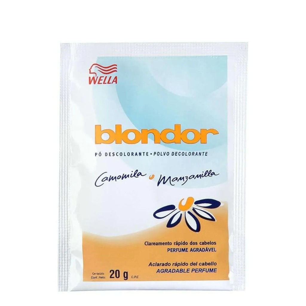 P? Descolorante Blondor Camomila 20g 1 Pó Descolorante Blondor Camomila e Manzanilla Sachê com 20g