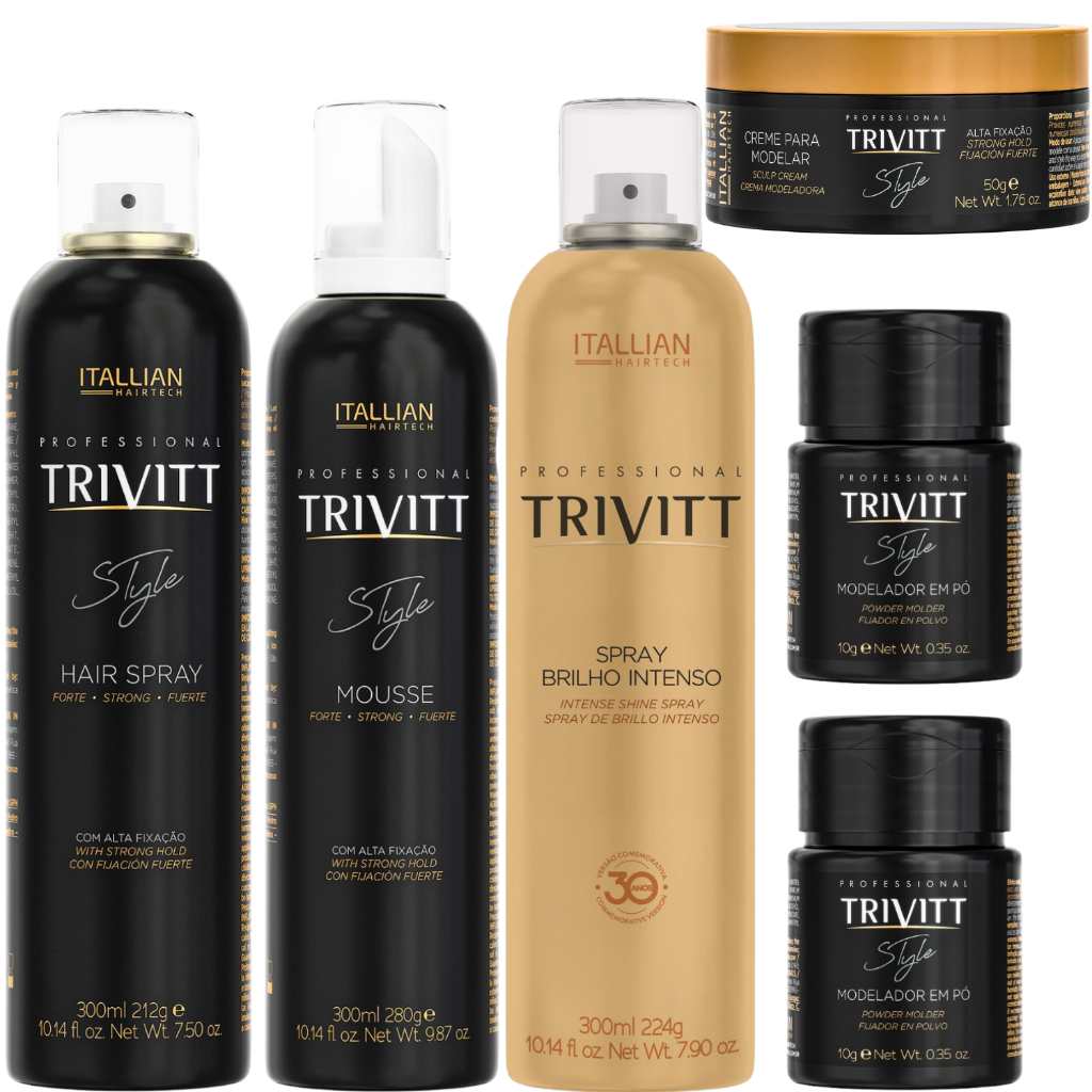 Lakka Mousse Creme Modelar Brilho - Cabelo Incr?vel 1 Lacca Mousse Creme Modelar Brilho Penteados Trivitt Pó
