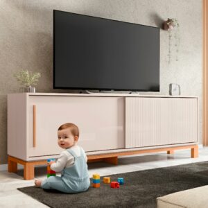 Bancada Rack Para TV até 65 Polegadas Jace Bege Caemmun