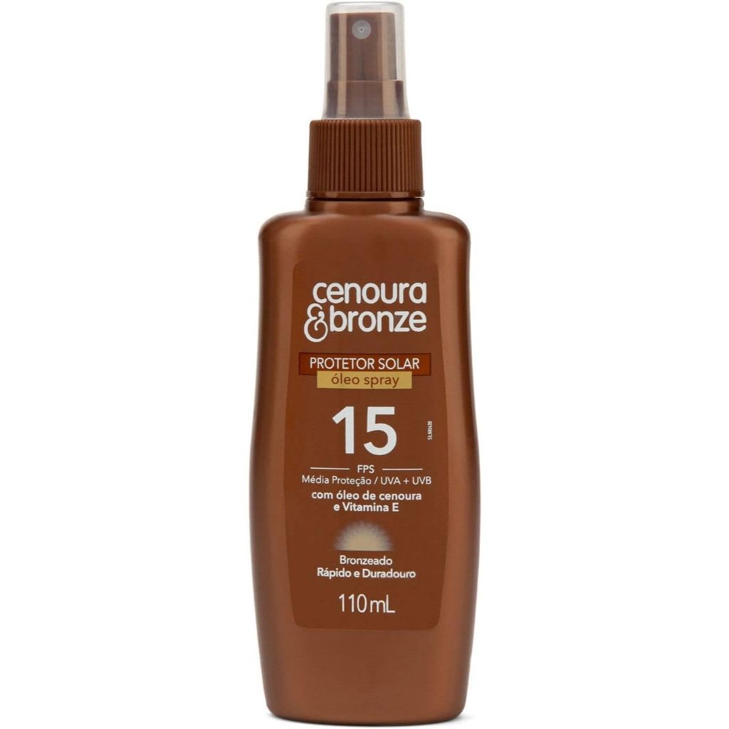 Protetor Solar Cenoura & 1 Protetor Solar Cenoura E Bronze Óleo Protetor Spray Fps15 110ml