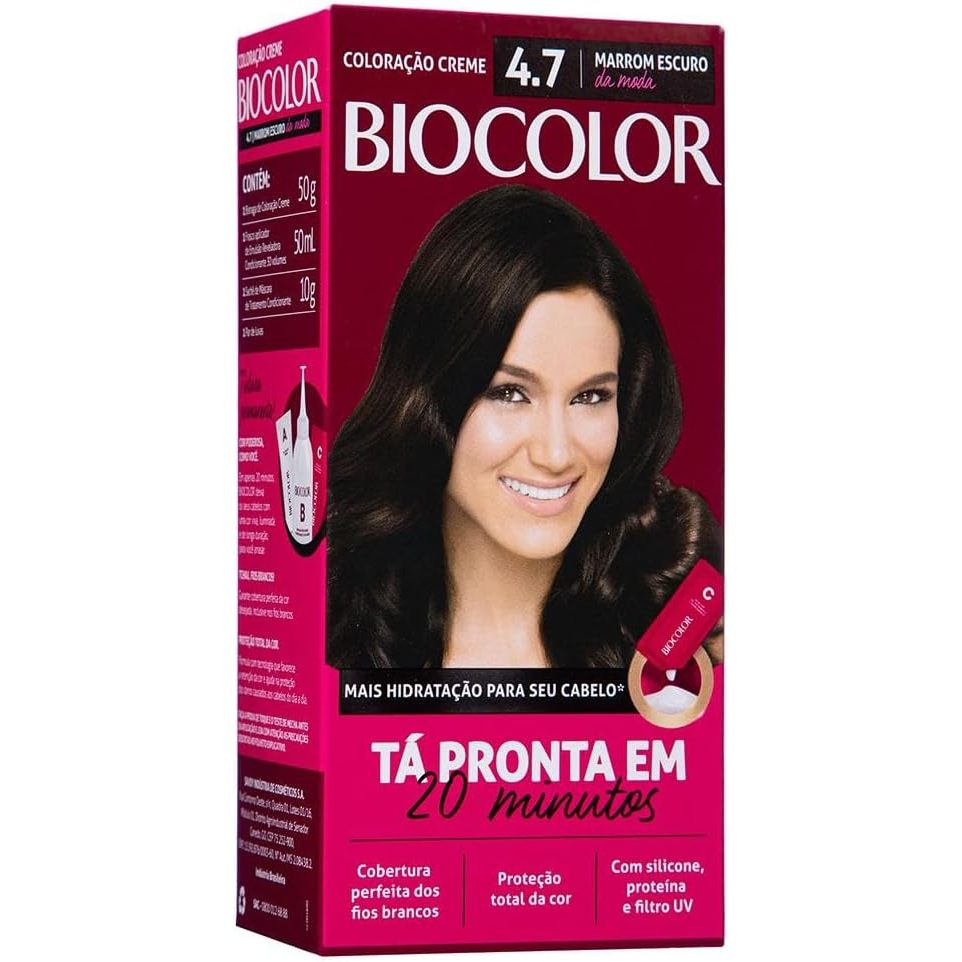 Tinta Biocolor Marrom Escuro Moda 4.7 Mini - Retoque de Raiz 1 Tinta De Cabelo Biocolor Marrom Escuro Moda 4.7 Mini