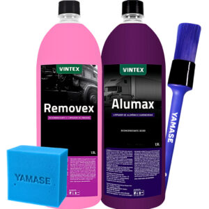 Alumax Limpa Aluminio + Removex Desengraxante Automotivo + Pincel Externo