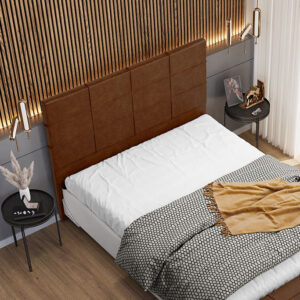Cabeceira Cama Box Casal King 195 cm Roma W01 Couríssimo Marrom - Lyam