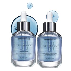 Kit 2 Sérum Niacinamida Solução Facial Skin Care Controla Oleosidade, Reduz Poros Simple Organic