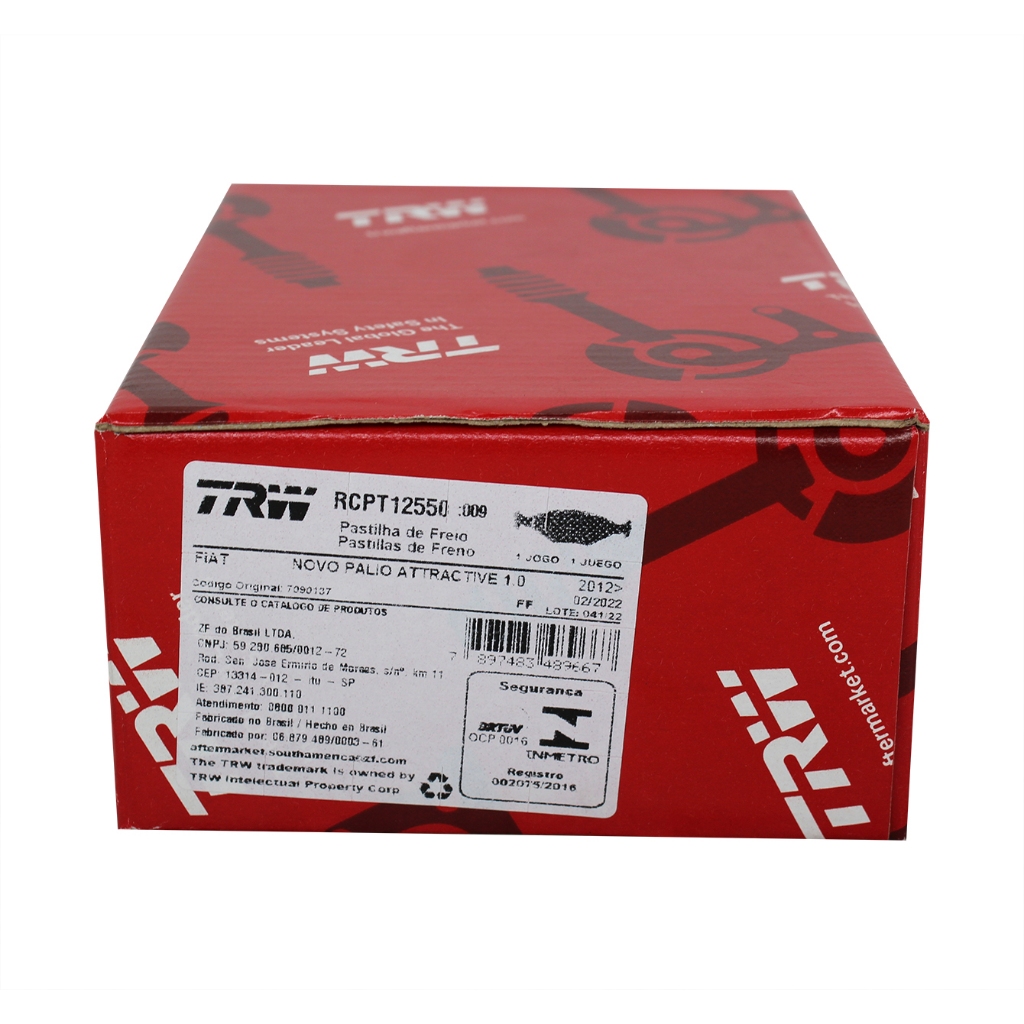 Jogo Pastilha de Freio TRW Fiat Uno Grand Siena Palio 208 1 Jogo Pastilha Freio FIAT UNO 1.4 2010 2011 2012 2013 2014 2015 2016 2017 Original Trw