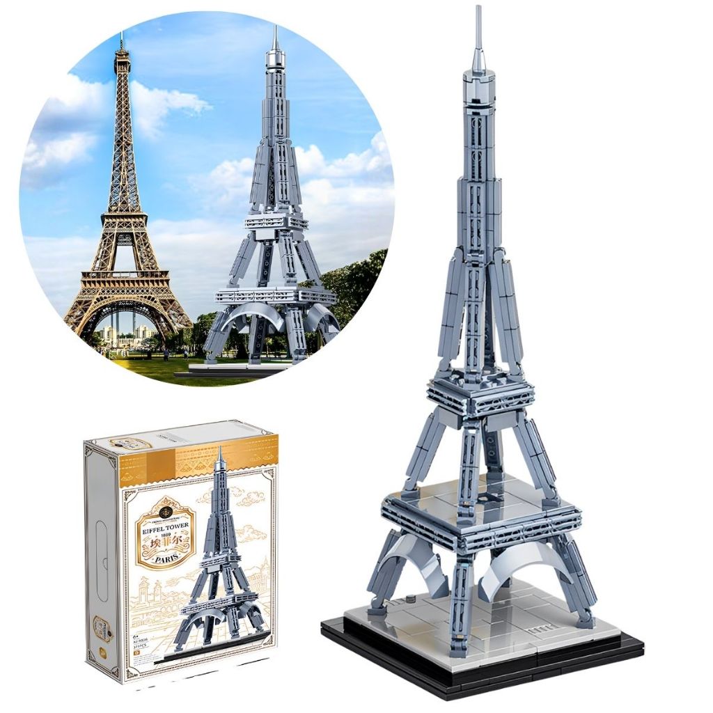 Kit Blocos de Montar Torre Eiffel 371 Pe?as Mini R?plica 1 Kit Blocos de Montar Torre Eiffel 371 Peças Mini Construa Sua Réplica, Estimula Criatividade e Coordenação Motora