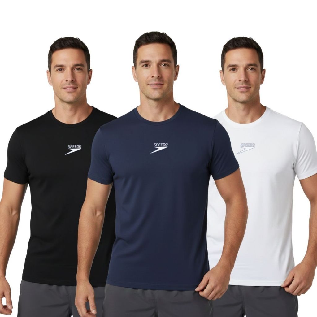 Kit 3 Camisetas Speedo Essentials Interlock Fast Dry 1 Kit 3 Camisetas Speedo Essentials Interlock