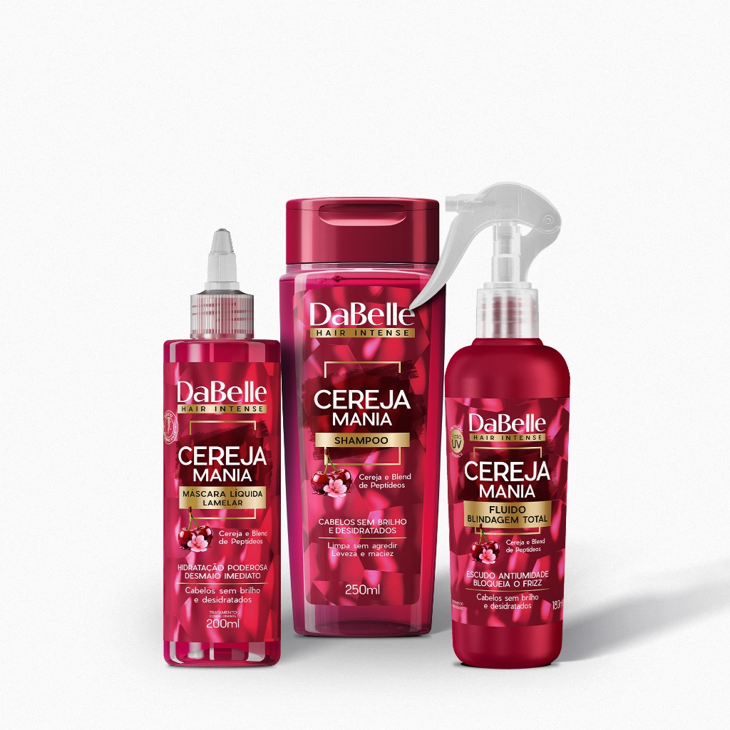 Kit Hidrata??o Antifrizz Cereja Mania - DaBelle Hair 3 Produtos 1 Kit Hidratação Antifrizz Cereja Mania - DaBelle Hair 3 Produtos