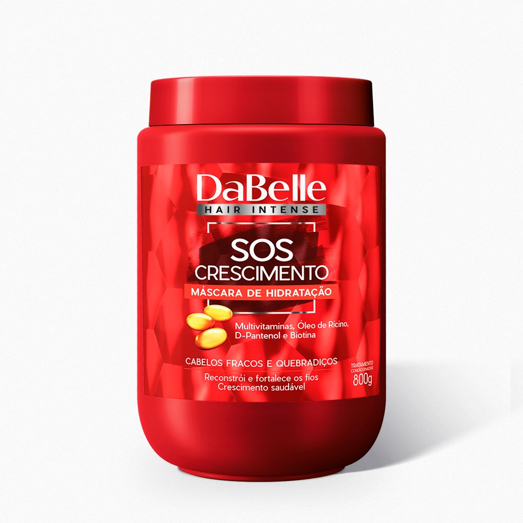 M?scara SOS Crescimento DaBelle Hair 800g - Hidrata??o Profunda e Brilho 1 Máscara SOS Crescimento DaBelle Hair 800g