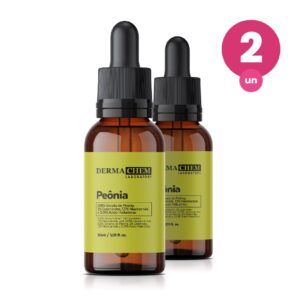 Kit 2 Sérum Iluminador Peônia 30ml Hidratante Efeito Antioxidante que Reduz Poros da Pele Dermachem