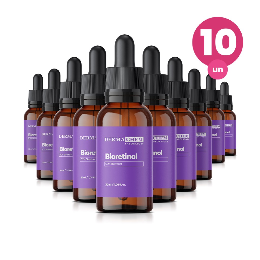 Kit 10 S?rum Anti Rugas Bioretinol 30ml - Dermachem 1 Kit 10 Sérum Anti Rugas Profundas Bioretinol 30ml Restaura e Firma a Pele Dermachem