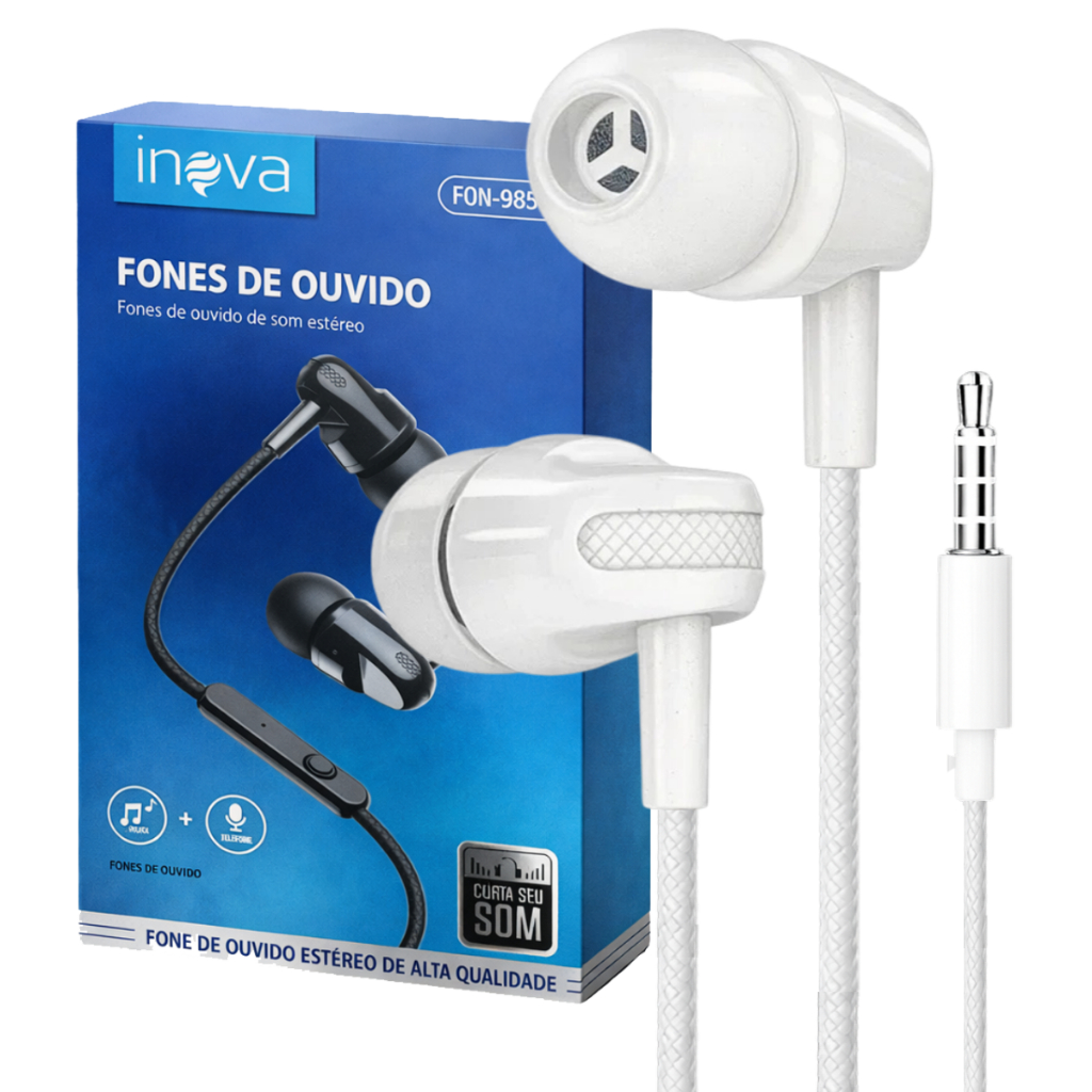 Fone de Ouvido In-Ear Inova FON-9851 P2 com Microfone HD 1 Fone de Ouvido In-Ear Inova FON-9851 P2 com Microfone HD