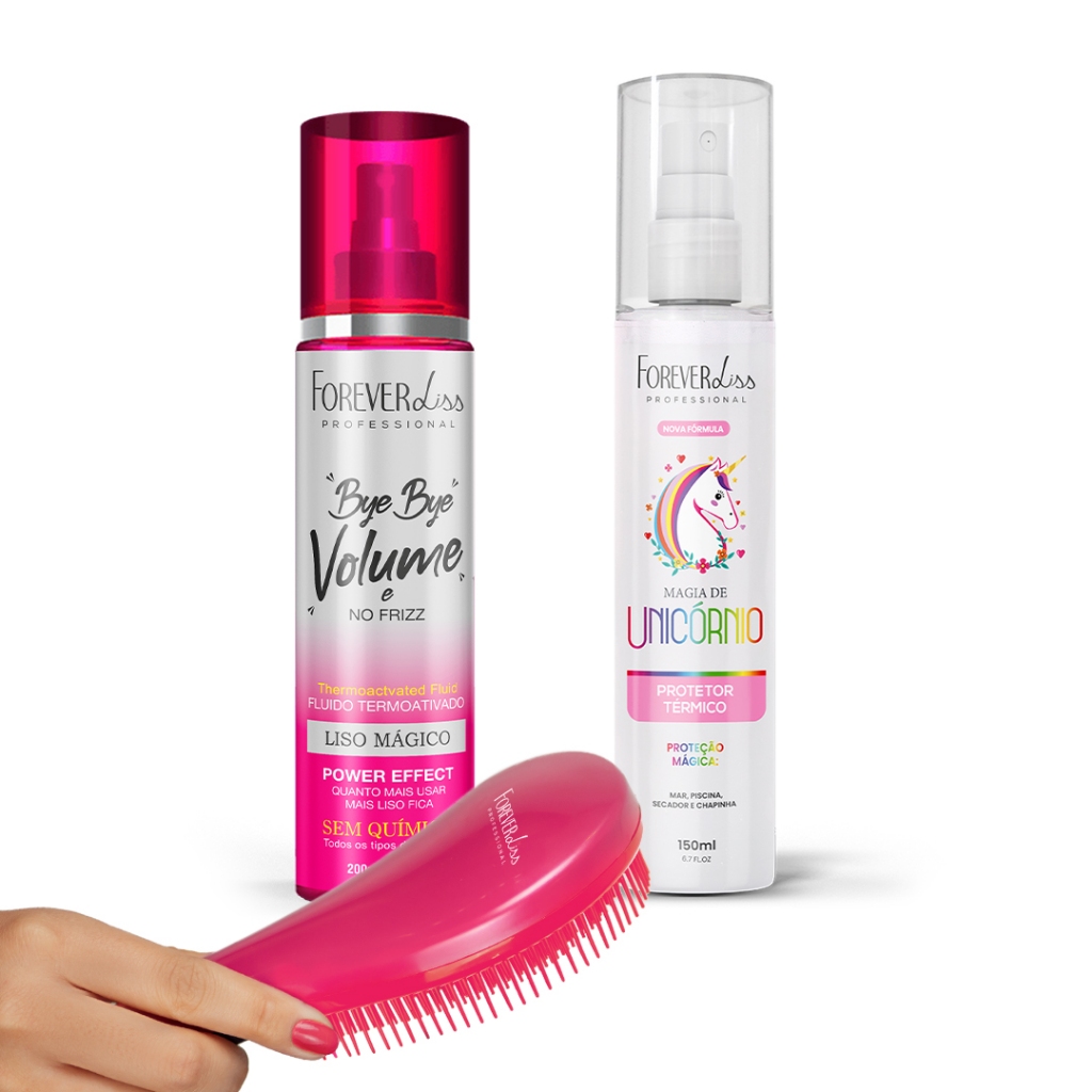 Protetor T?rmico Magia de Unic?rnio Forever Liss & 1 Kit Protetor Térmico Com Escova Desembaraçadora Forever Liss