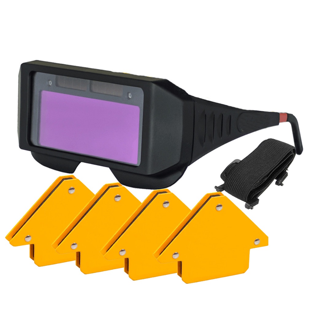 Kit Soldador: ?culos Escurecimento Autom?tico + 4 Esquadros 12kg 1 Óculos Para Soldador Escurecimento Automático + 4 Esquadros