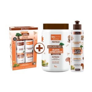 Kit Duo + Creme de Pentear + Ativador de Cachos Óleos Africanos bn.Cachos