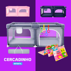 Cercadinho Infantil Pluggei Select 180x150 com Tapete