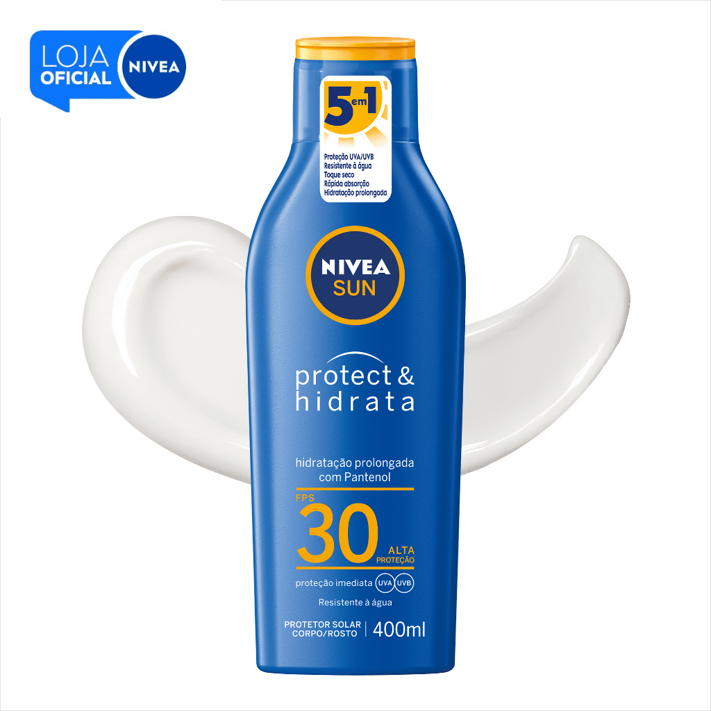 NIVEA SUN Protetor Solar Protect & Hidrata FPS 30 - Pele Radiante e Protegida 1 NIVEA SUN Protetor Solar Protect & Hidrata FPS 30 400ml