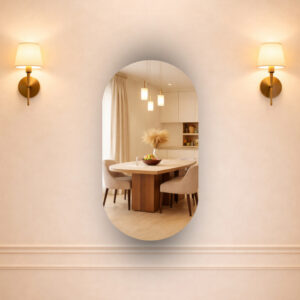 Espelho Oval Decorativo 48 x 78 cm Pílula Banheiro Quarto Sala Grande Moderno