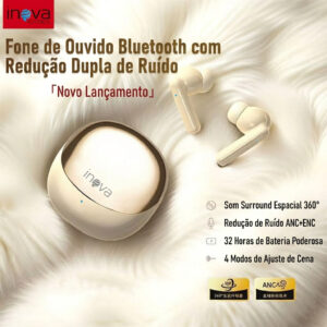 Fone de Ouvido TWS Inova FON-13013 Bluetooth 5.4 com LED