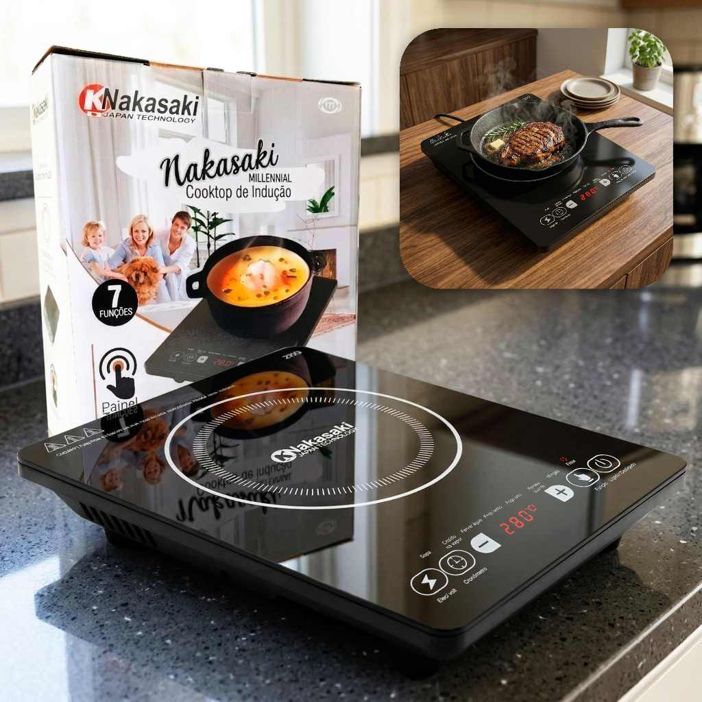 Cooktop de Indu??o 1 Boca 2300W com Timer e Painel Digital 1 Cooktop de Indução 1 Boca 2300W com Timer e Painel Digital