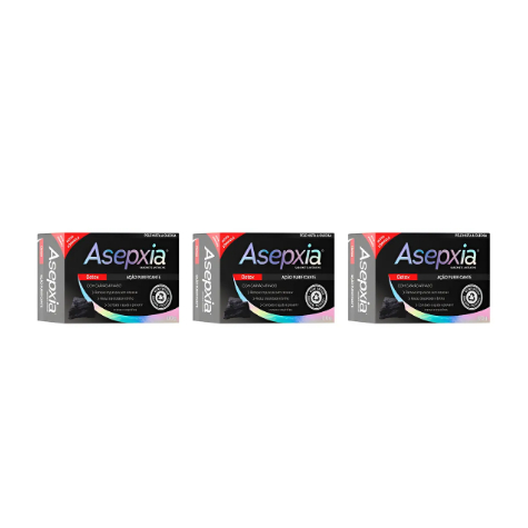 Kit Asepxia Sabonete Detox 80g - Pele Limpa e Radiante 1 Kit com 3 Asepxia Sabonete Detox 80g