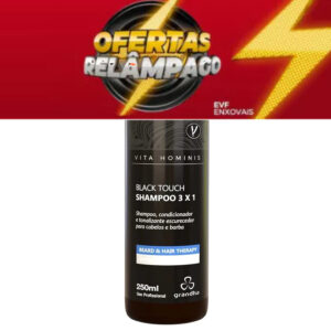 Grandha Shampoo Tonalizante Escurecedor Vita Hominis Black Touch 3x1 250ml Uso diario escurecimento
