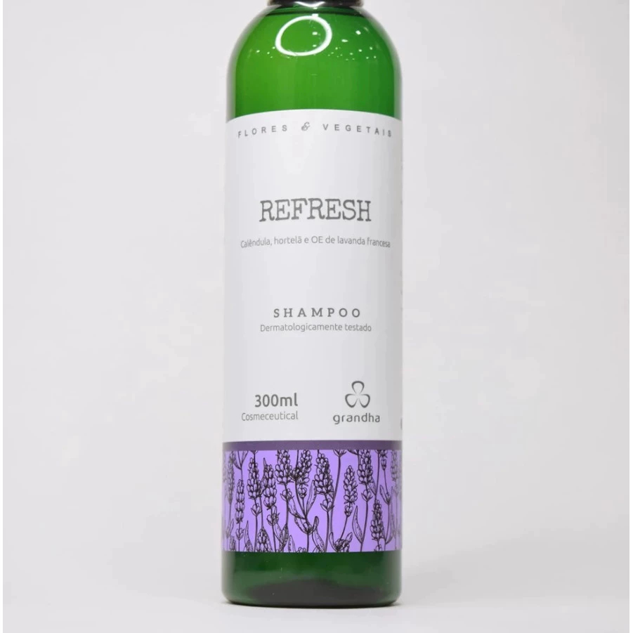 Shampoo Refresh Cabelos Oleosos - 300ml 1 Shampoo Grandha Refresh para Cabelos Oleosos 300ml Terapia Capilar Reduz Caspa FRETE GRATIS