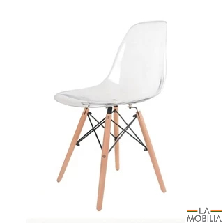 Cadeira Charles Eames Design em Policarbonato Transparente 1 Cadeira Charles Eames Design PC Acrílica Transparente - Cores