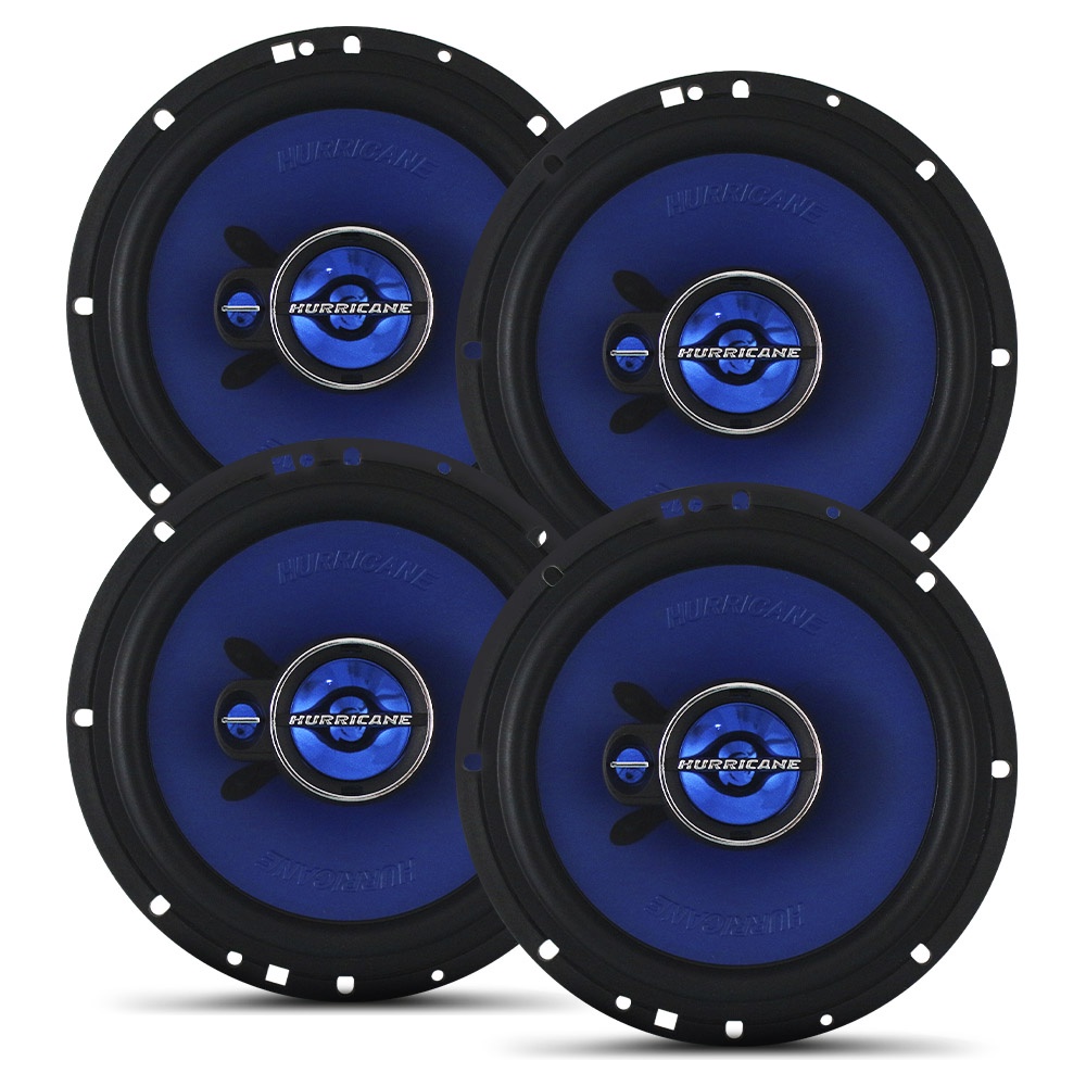 Kit 4 Alto Falantes 6 Polegadas Hurricane Triak 6 200W RMS 1 Kit 2 Pares Alto Falante 6 Polegadas 100w Rms Triak 6 Triaxial Hurricane Kit Fácil 200w Rms 400w Pico
