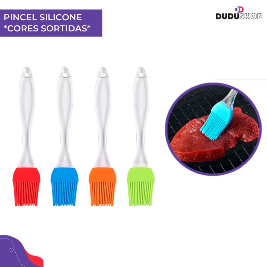 KIT Pincéis de Silicone Grande Pincel Culinário Cozinha Utilidades Pincel para Azeite Confeitaria