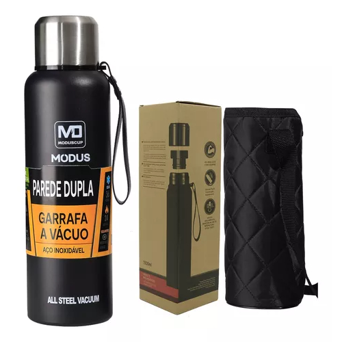 Garrafa Térmica MODUS Aço Inox 1000ml/1500ml com Bolsa e Copo