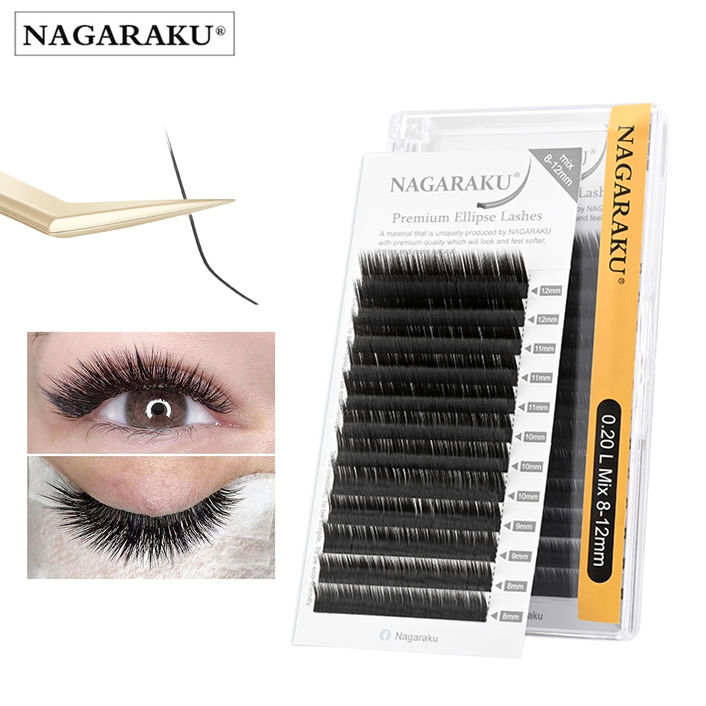 Extensões de Cílios NAGARAKU Ellipse – Preto/Cinza