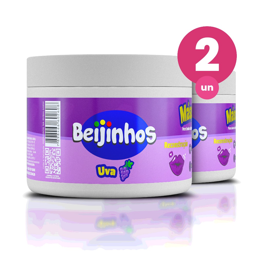 Kit 2 Máscara Beijinhos Uva 300g Belkit